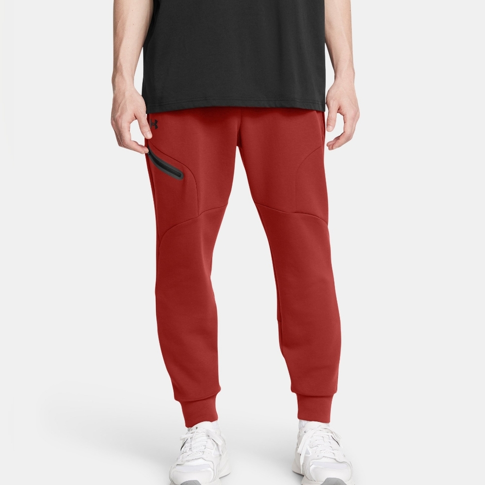 Under Armour UA Unstoppable Fleece Joggers Brick Red 1379808-840 Men Sz M